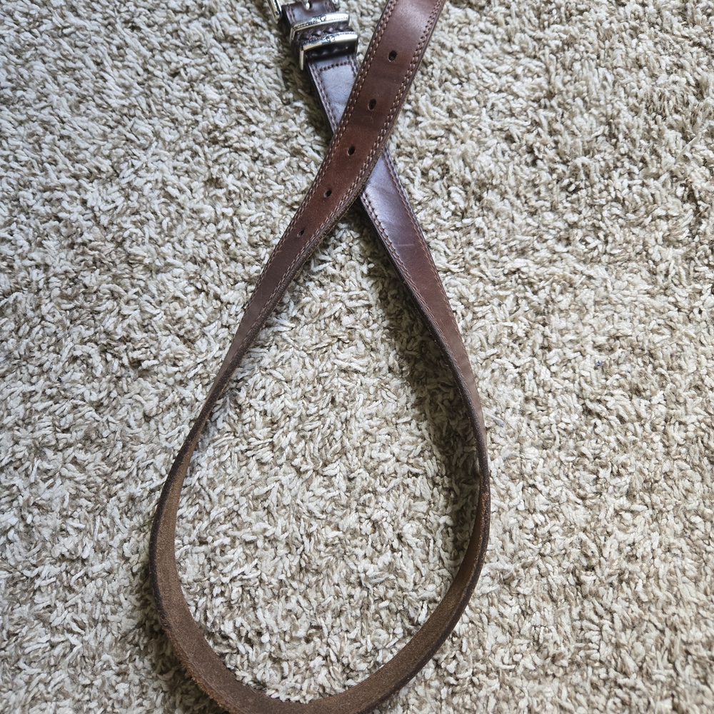 Brighton Brown Leather Belt with Silver Buckle
